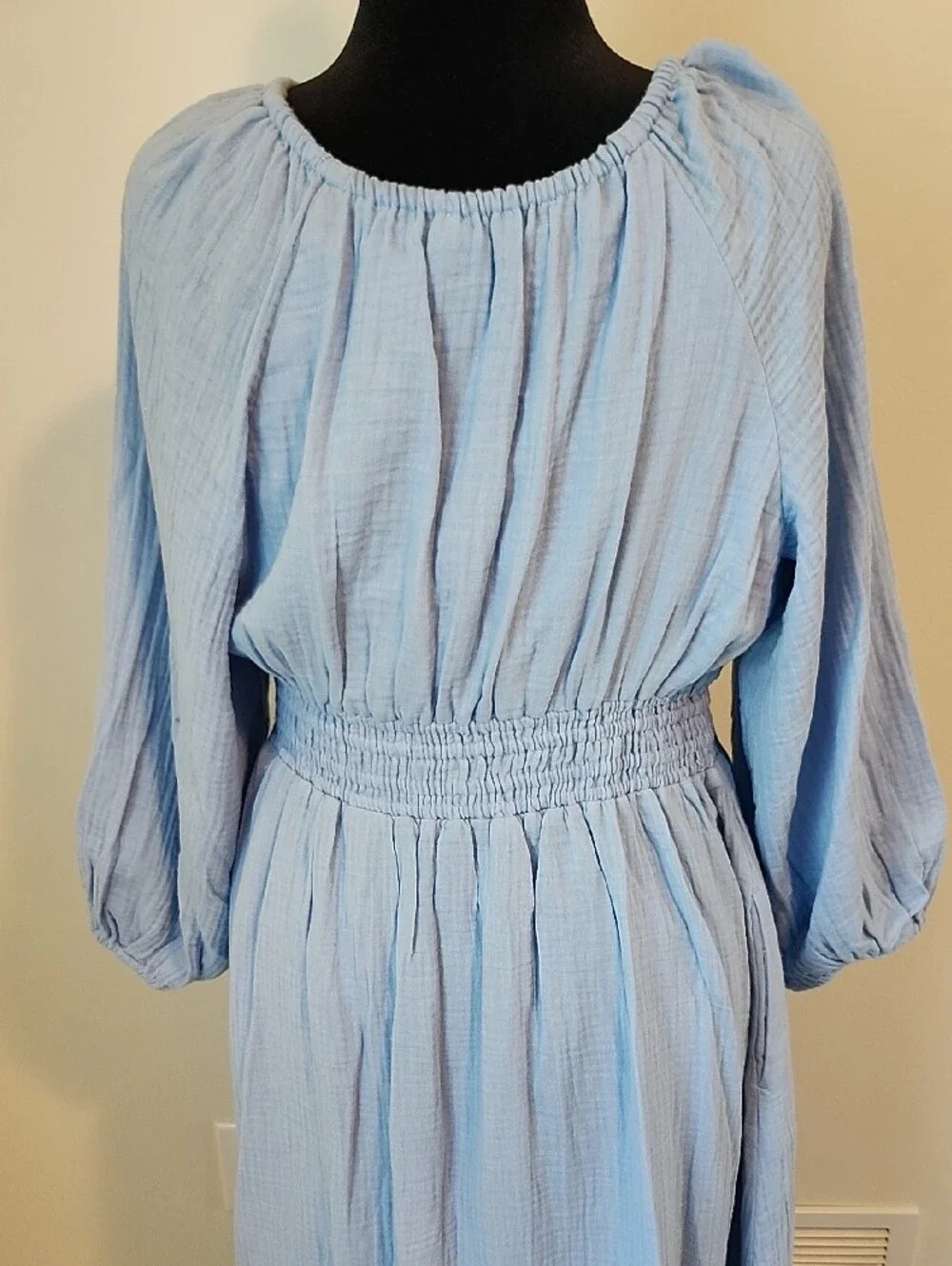 NWT J. Crew Soft Cotton Gauze Dress Blue Size L